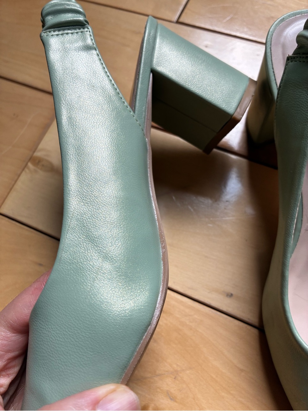 Sage Green Slingback heels - Picture 4 of 9